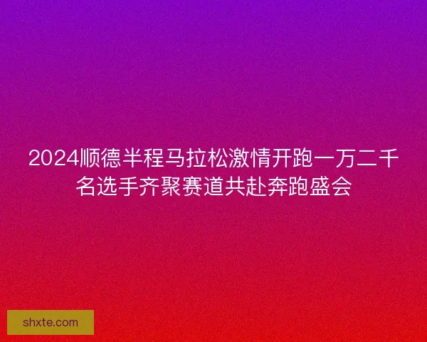 2024顺德半程马拉松激情开跑一万二千名选手齐聚赛道共赴奔跑盛会