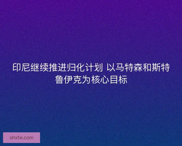 印尼继续推进归化计划 以马特森和斯特鲁伊克为核心目标